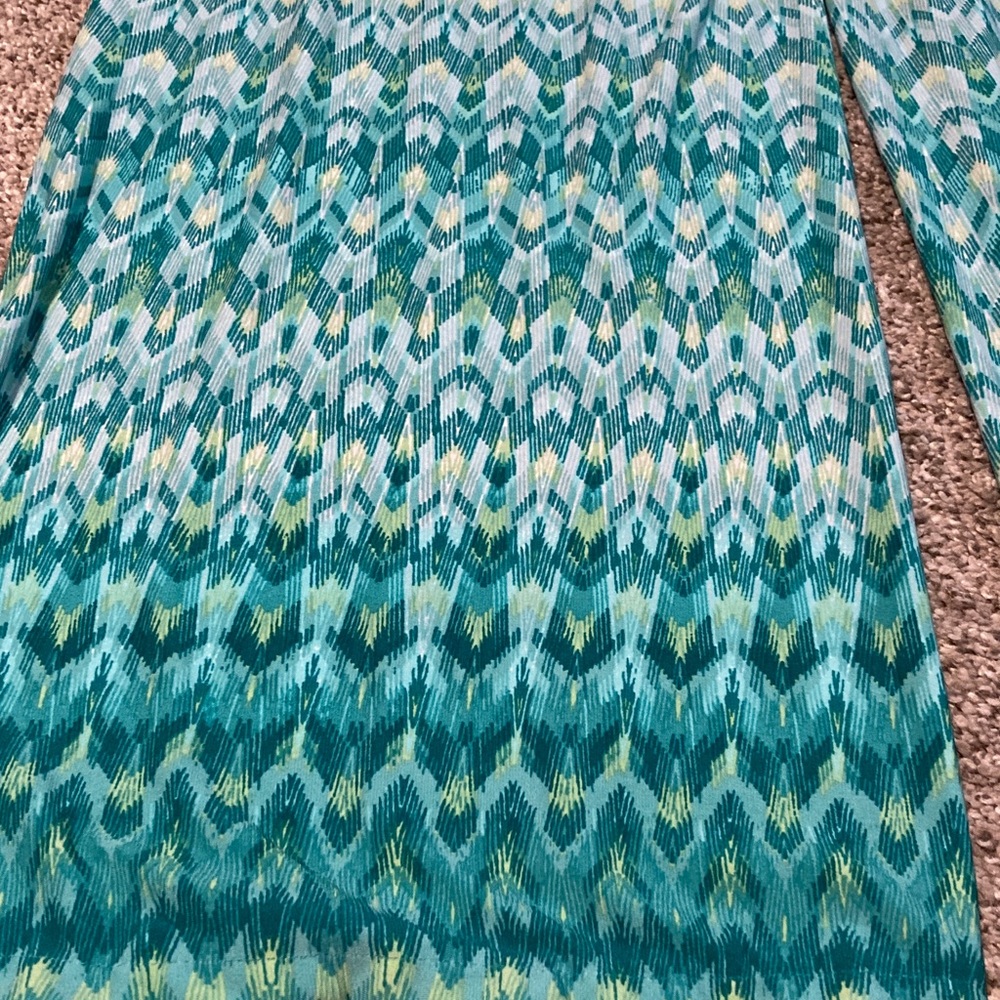 Ruby Rd. Aqua And White Patterned Pants - image 4